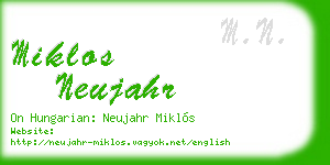 miklos neujahr business card